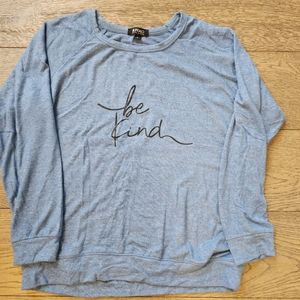 Buffalo Sz L Heathered Blue Sweatshirt Be Kind Yoga